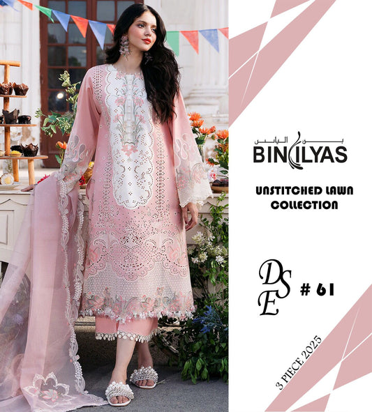 3Pc Embroidered Unstitched Lawn