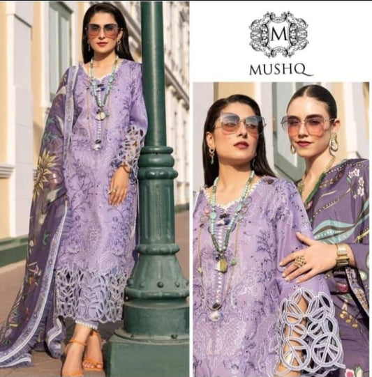 3Pc Embroidered Unstitched Lawn